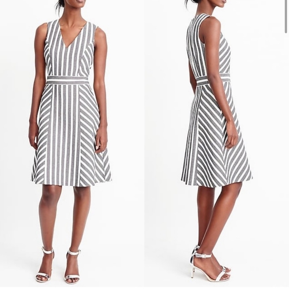 J. Crew Striped Herringbone Dress